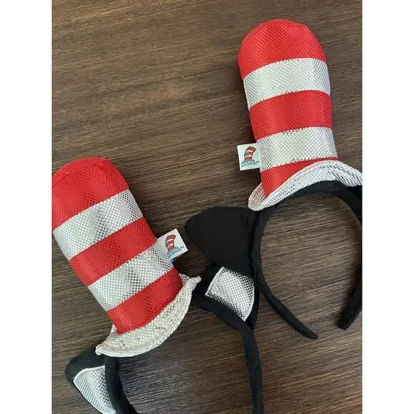 Dr. Seuss Headband Set Kids One Size Multicolor Cat In The Hat Ears Costume - Picture 3 of 8